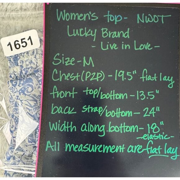 Lucky Brand Womens Blue Boho Geometric Print Sleeveless Top Size M - Picture 14 of 15